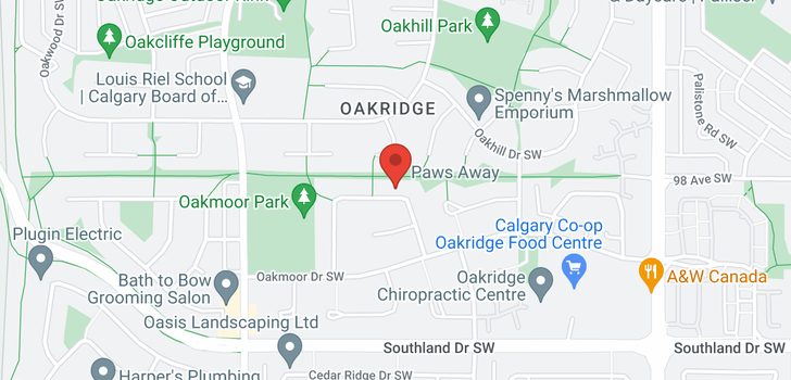 map of 2842 Oakmoor Crescent SW